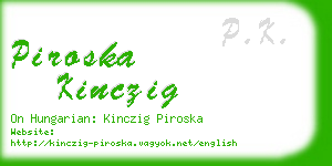 piroska kinczig business card